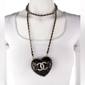 Chanel CC heart locket necklace huge large heart XL heart crossbody mini bag